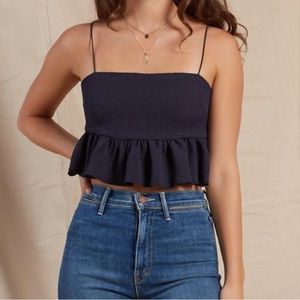 Lani the label Lillie crop peplum top NWOT